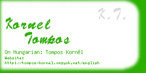 kornel tompos business card